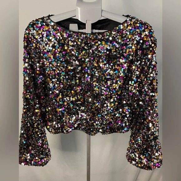 Sequin Multicolor Women's Top size XL - NWOT - Picture 3 of 9